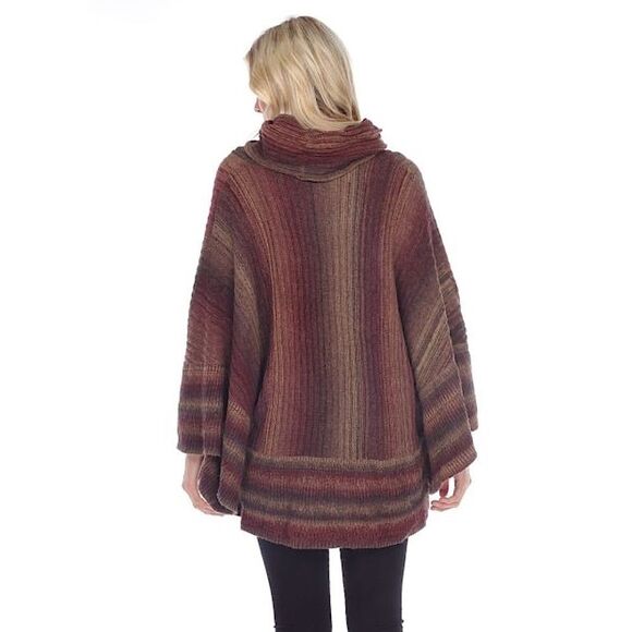 Dor Dor Couture Anthropologie Cowl Neck Poncho Sweater Size Large - Picture 5 of 16